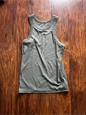 Women’s Ribbed Tank Top in Army Green